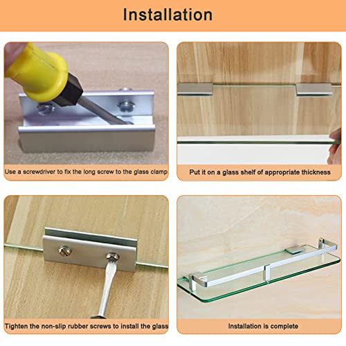 Monsully 6 Pcs Adjustable Rectangle Glass Clamp - Image 4