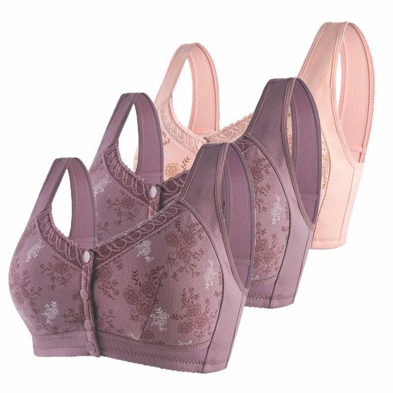 SMIDOW3PC Daily Bra for Women Front Closure Easy Close Sports Bras Wireless Push Up Bra (Available in Plus Size)