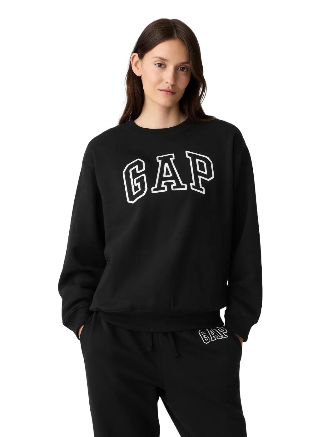Gap Women's True Black V- Heritage Crew T-Shirt, Xs