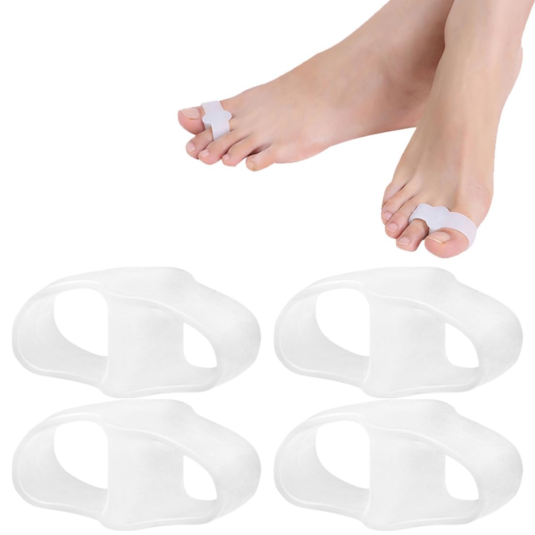 Tutore Alluce Valgo Correttore, Divaricatore Alluce Valgo, Separatore Dita Piede Per Giorno Notte, Regolabile Correttore Dei Piedi, Distanziatore Dita Piedi Valgo Con Protezione Silicone Gel E Panno - Foto 10