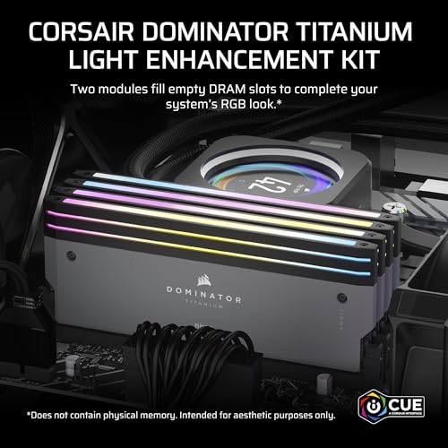 CORSAIR DOMINATOR TITANIUM DDR5 RGB Light Enhancement Kit – 2x Modules – 0GB RAM – CORSAIR iCUE Compatible – Grey - Image 3