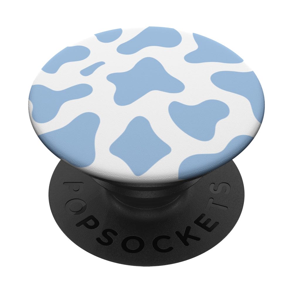 Pastel Blue Cow Print Design Aesthetic Boho Pattern PopSockets Standard PopGrip