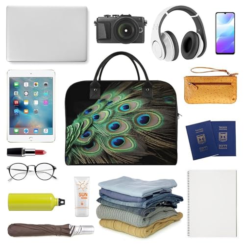 Bolso para portátil con diseño pluma de pavo real verde miniatura 5