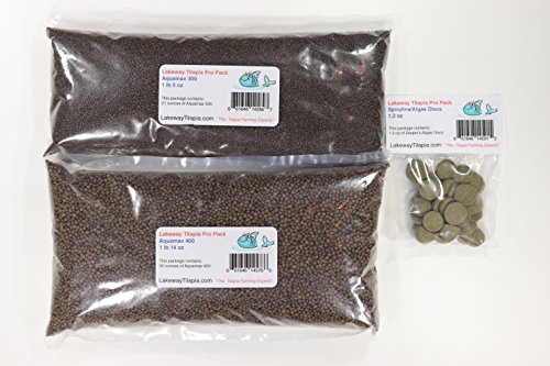 Lakeway Tilapia Pro Pack 30 Tilapia Food - to Raise Tilapia from Fry Stage Up to 6 Inches Long with Over 1 Pound 5 Ounces of 300