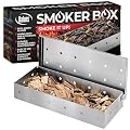 Kaluns Smoker Box For Gas Grill or Charcoal Grill, Stainless Steel Smoke Box, Works with Wood Chips, Add Smoked BBQ Flavor, Hinged Lid,Warp Free Grill Accessories