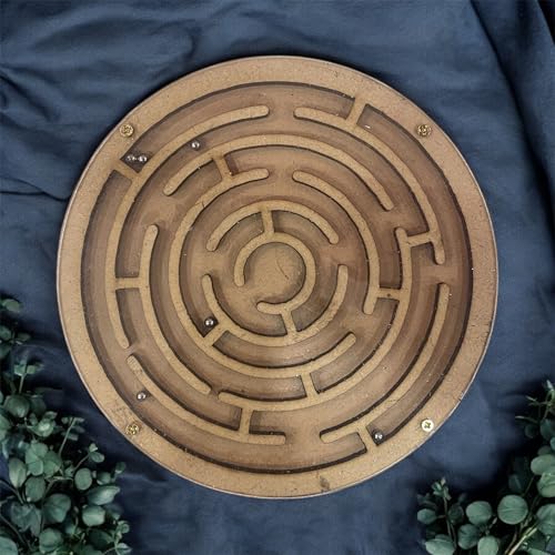 Image of Mukesh 6'' inches Wooden Labyrinth Maze Puzzle Toy| Perfect Indoor Board Game in a Maze Puzzle Toys- Mind Games, Brain Teaser for Growing Child & Young Adults | Premium Gift | 5+ yrs (BIS Approved)