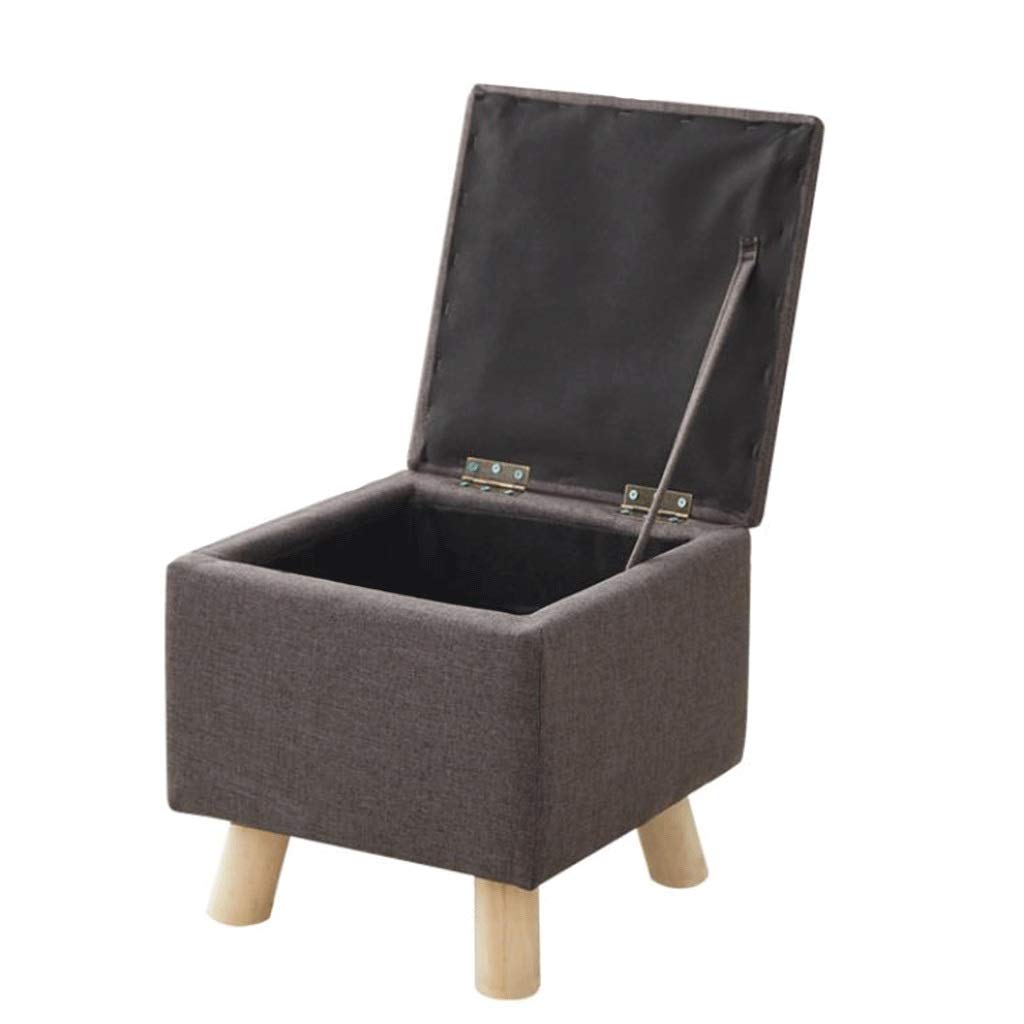 Repose-Pieds, Tabouret de Chaise ottomane et pouf de rangement en bois gris K