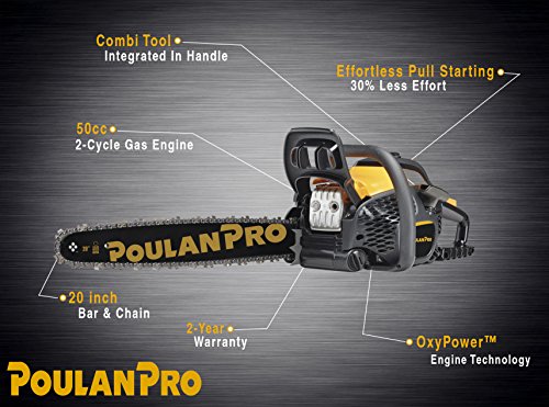 Poulan Pro 20 in. 50cc 2-Cycle Gas Chainsaw, PR5020 - Thumbnail 4