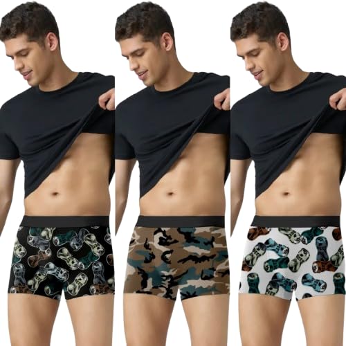 Regular Fit Printed Boxer Shorts Briefs, Mid Rise, Moisture-Wicking, Pack of 3-image-25