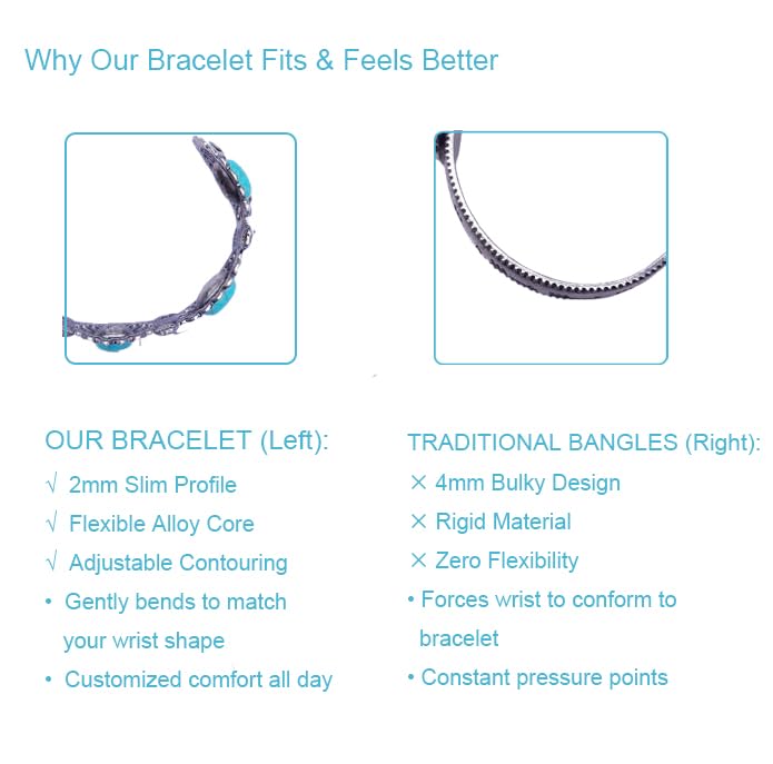 Turquoise Cuff Bracelet,South Western Cowgirl Bangle Bracelets Bohemian Gift for Women4