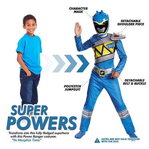 Disfraz de Ranger Azul Dino Charge para niños talla 7-8 miniatura 2