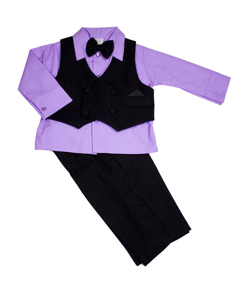 3 Pieces Baby Toddler Boy Formal Tuxedo Vest Set with Bow-tie