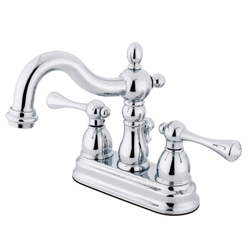 Kingston Brass KS1601BL Heritage Merkez Seti Pirinç Açılır Lavabo Bataryası, Krom