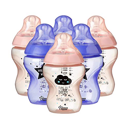 Tommee Tippee Closer to Nature Decorated Bottles, 260 ml, 6 Count