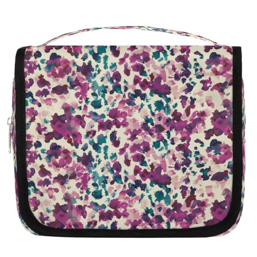 Neceser de viaje con diseño de leopardo para mujeres, hombres, niñas, niños, maquillaje, cosméticos, bolsa de aseo colgante, organizador de artículos de tocador, color, 4.5 L, Organizador de bolsas