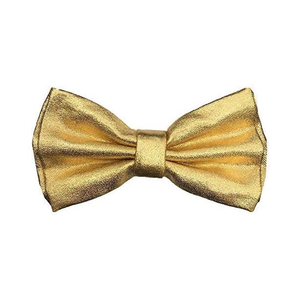 NEW Tuxedo Classic BowTie Premium Metallic Neck-wear Adjustable Unisex Bow Tie (Gold)