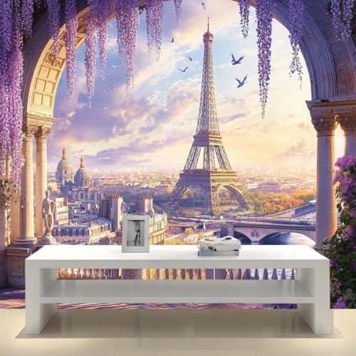 Papier Peint Panoramique Salon Déco Moderne Tour de Fer 3D