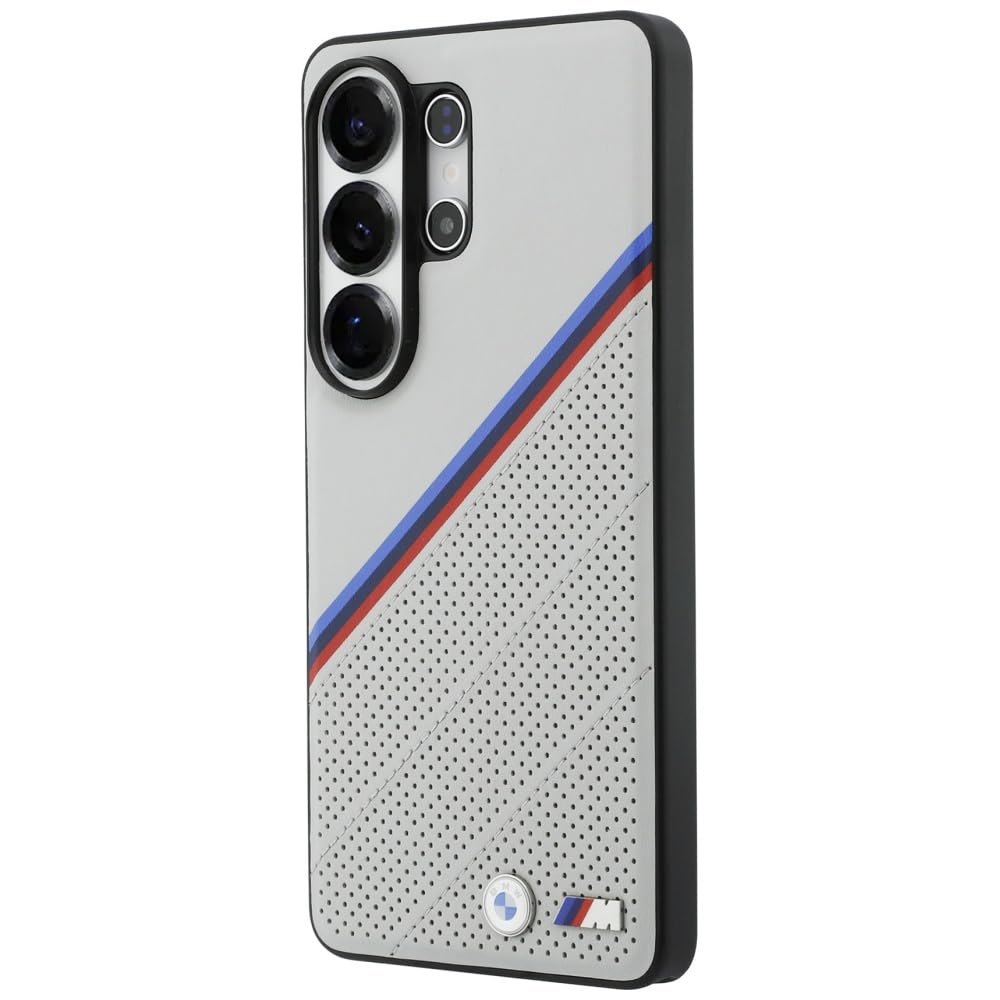 CG MOBILE BMW Coque en métal tricolore compatible avec MagSafe pour Samsung Galaxy S26 Ultra (gris)
