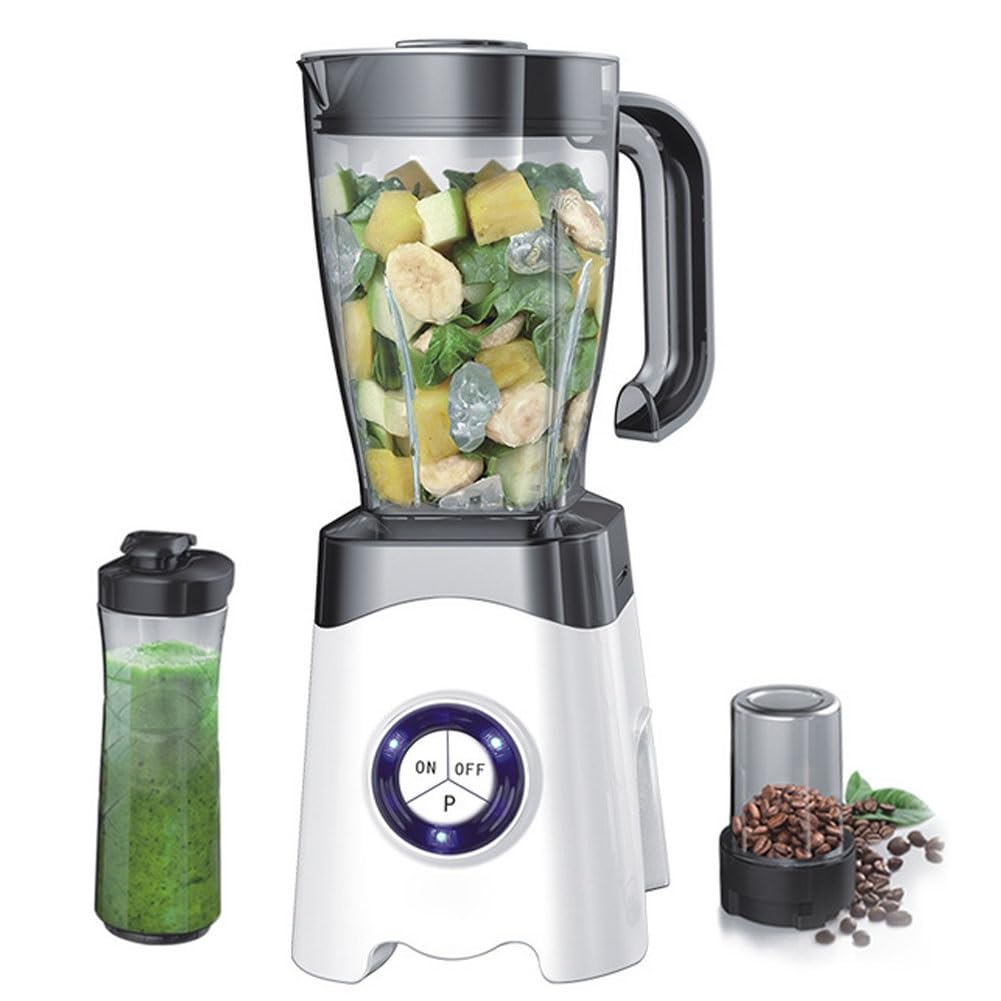 1,5L Licuadora Batido Batido Licuadora Jarra De Frutas Fabricante De Batidos Trituradora De Hielo Frasco De Mezcla 25000 Rpm Amoladora Para Exprimidor, Triturado De Hielo Con Botella Deportiva 600Ml (