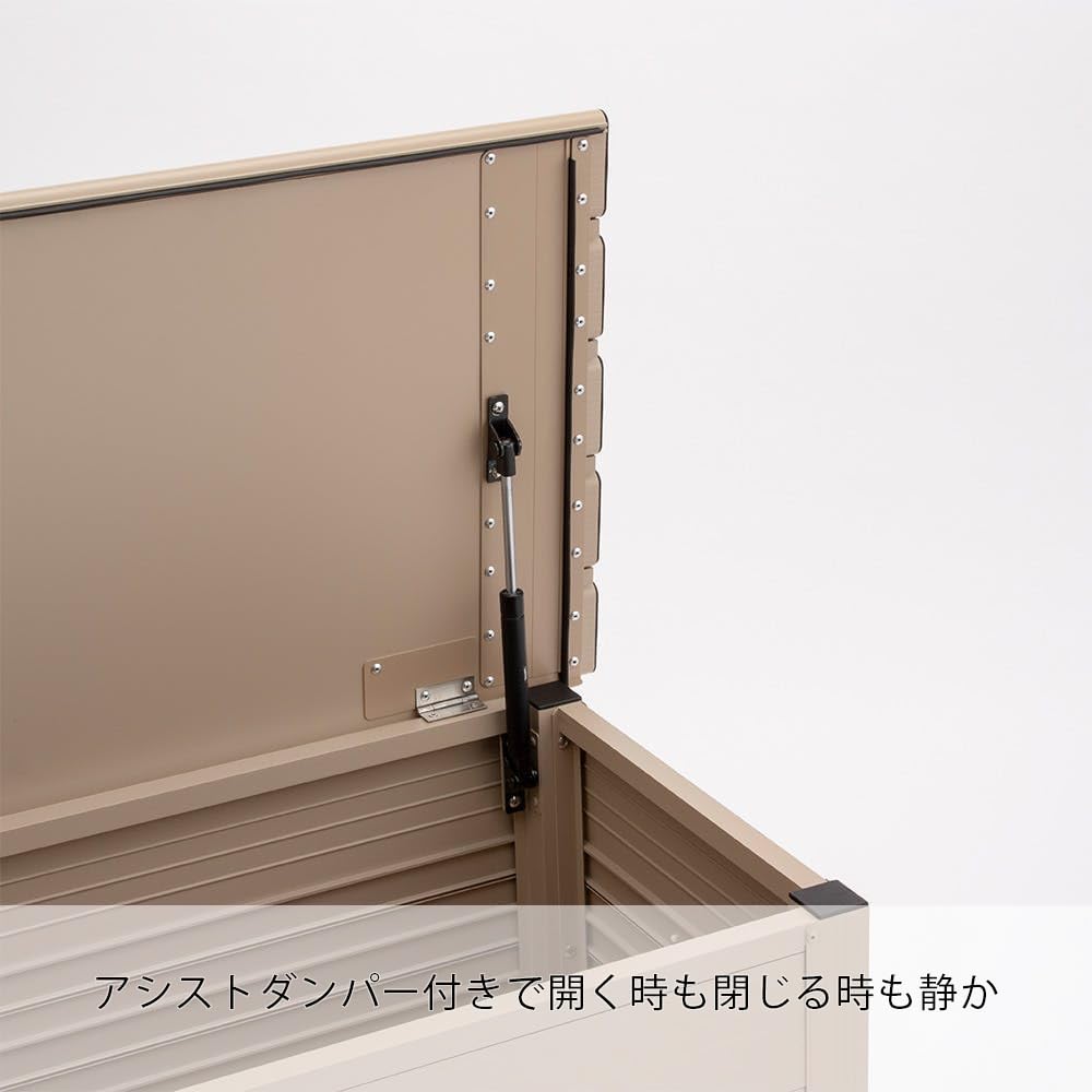 【最安値】CAINZ カインズ 静かに開閉できるアルミ収納ベンチ 120cm カインズ 静かに開閉できるアルミ収納ベンチ 120cm 屋外物置(販売終了