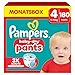 Pampers Baby-Dry Pants Größe 4, 180 Windeln, 9kg-15kg, 360 Grad Celsius Passform hilft, Auslaufen zu verhindern