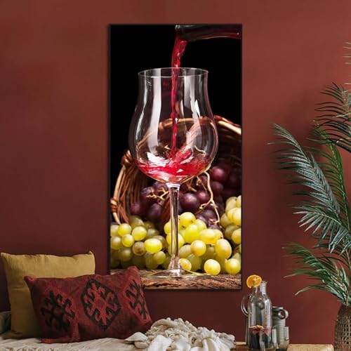 Impression d'art vin rouge : une toile premium de 80x110 cm pour salon élégant