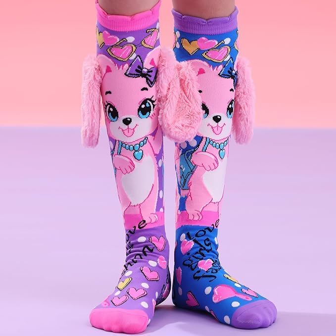 TONICTOYS Cute Lace Socks for Girls | Handmade Fashion High Socks | Soft Cotton Fun Socks for Kids Ages 6–12 (Purple) 4