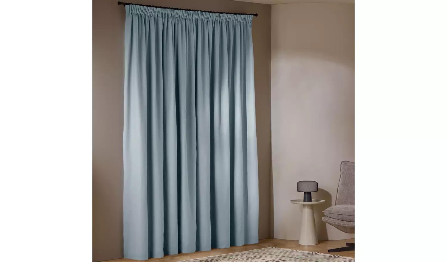 SEGOY With Linen Blackout Curtains - Blue - 229x229cm