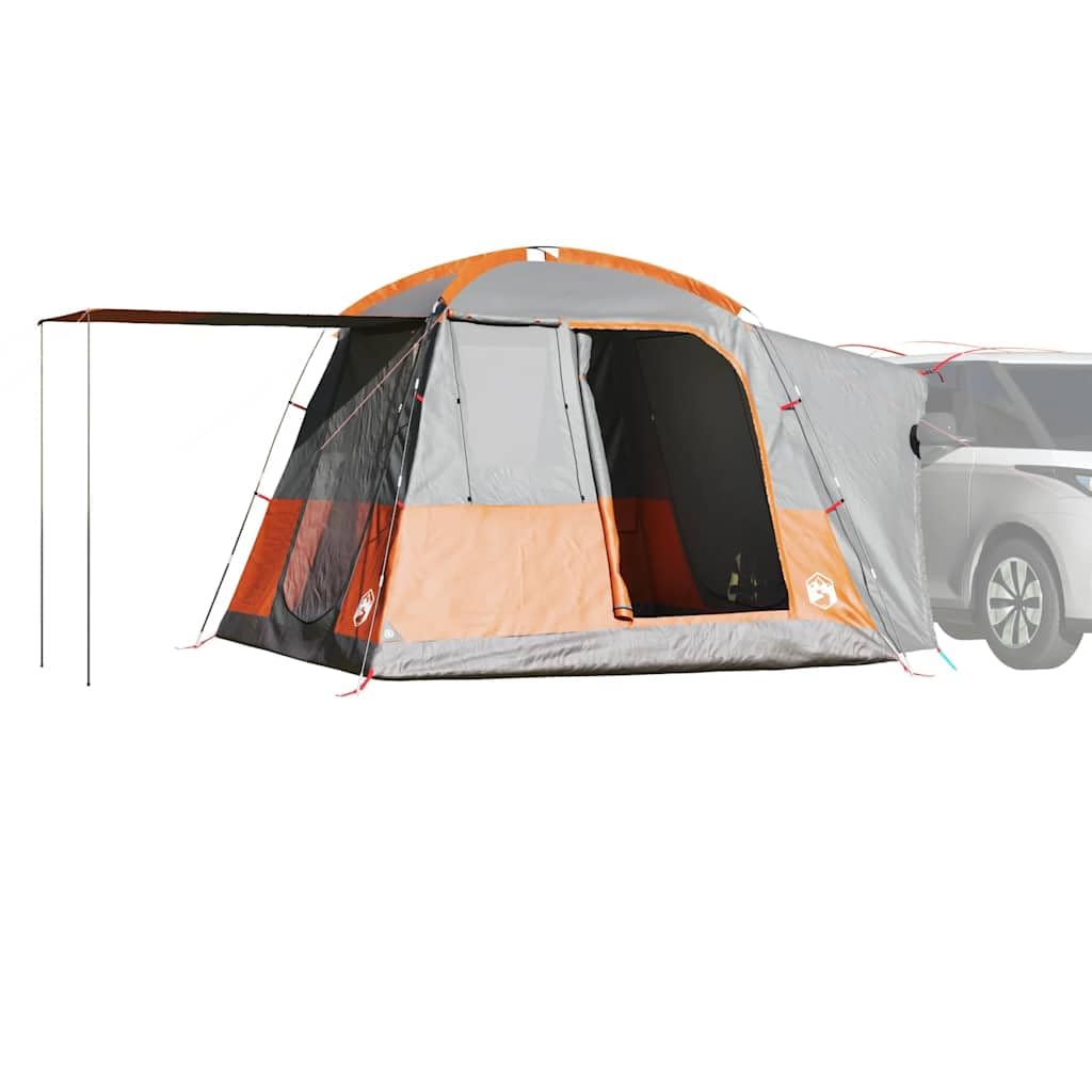 Tenda per auto per 4 persone, colore grigio, arancione, impermeabile, con collegamento di alimentazione, per avventure all'aperto