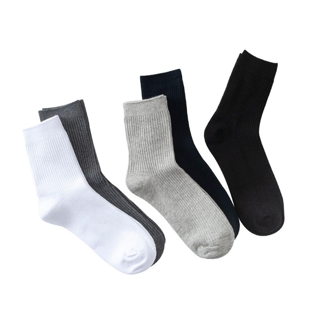 Calcetines de otoño e invierno for hombre, calcetines de tubo de doble aguja de Color sólido versátiles, algodón for hombre, dibujo de negocios