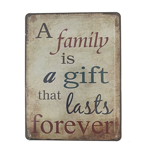 6x8 Inches Wall Art Picture Wall Decor Hanging Metal Tin Sign Plaque (A FAMILY IS A GIFT THAT LASTS FOREVER)