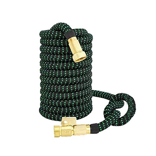 Dehnbarer Gartenschlauch, leicht, Gummischlauch für Bewässerung, knickfrei, flexibler Kunststoff-Wasserschlauch, ideal für Gartenarbeit und Außenbereich, 7,6 m, 30 m
