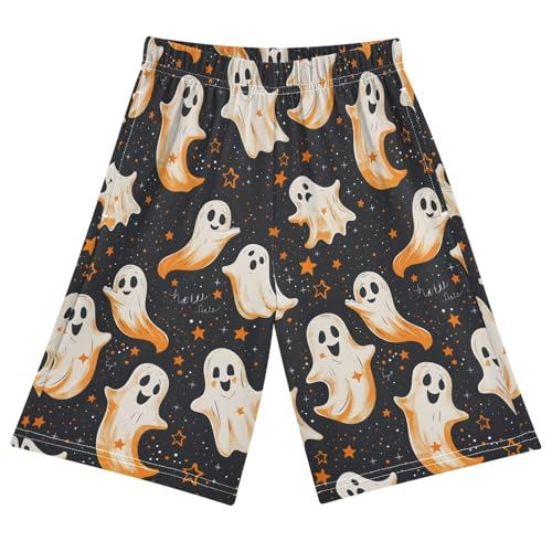 Halloween Ghost Space Short Pajama Pants Bottoms Soft Sleepwear with Pockets