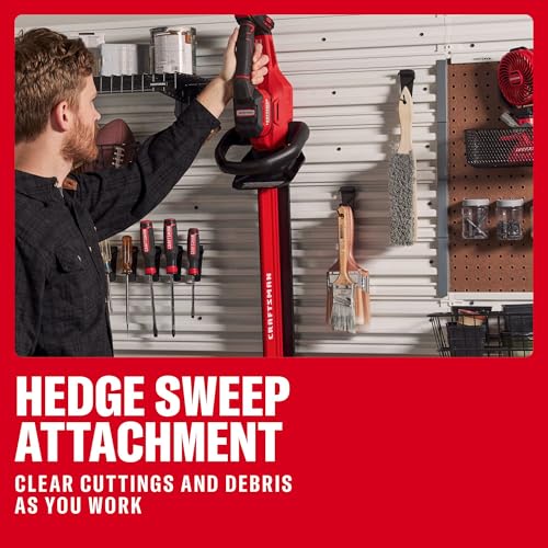 Image of CRAFTSMAN V20 22 in. Hedge Trimmer Cordless with 2Ah Battery and Charger, Lightweight Brushless RP Bush Trimmer with Hedge Sweep Attachment, Longer Runtime, Up to 2X More Power (CMCHT830D1)