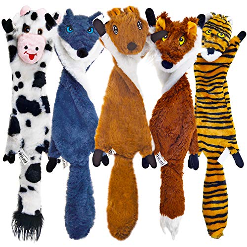SHARLOVY Dog Squeaky Toys 5 Pack, Pet Toys Crinkle Dog Toy No Stuffing Animals Dog Plush Toy Dog Chew Toy for Large Dogs and Medium Dogs Squeeky Doggie Toys Puppy Toys Squeak SHARLOVY Dog Squeaky Toys 5 Pack, Pet Toys Crinkle Dog Toy No Stuffing Animals Dog Plush Toy Dog Chew Toy for Large Dogs and Medium Dogs Squeeky Doggie Toys Puppy Toys Squeak