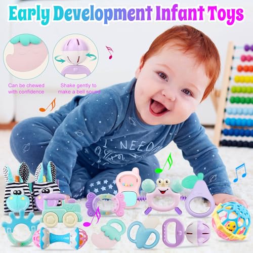 baby rattles 0-6 months baby toys rattles for babies 6-12 months infant toys 0-3 months newborn toys teething toys 3-6 months - baby rattle socks baby gifts for boy girl