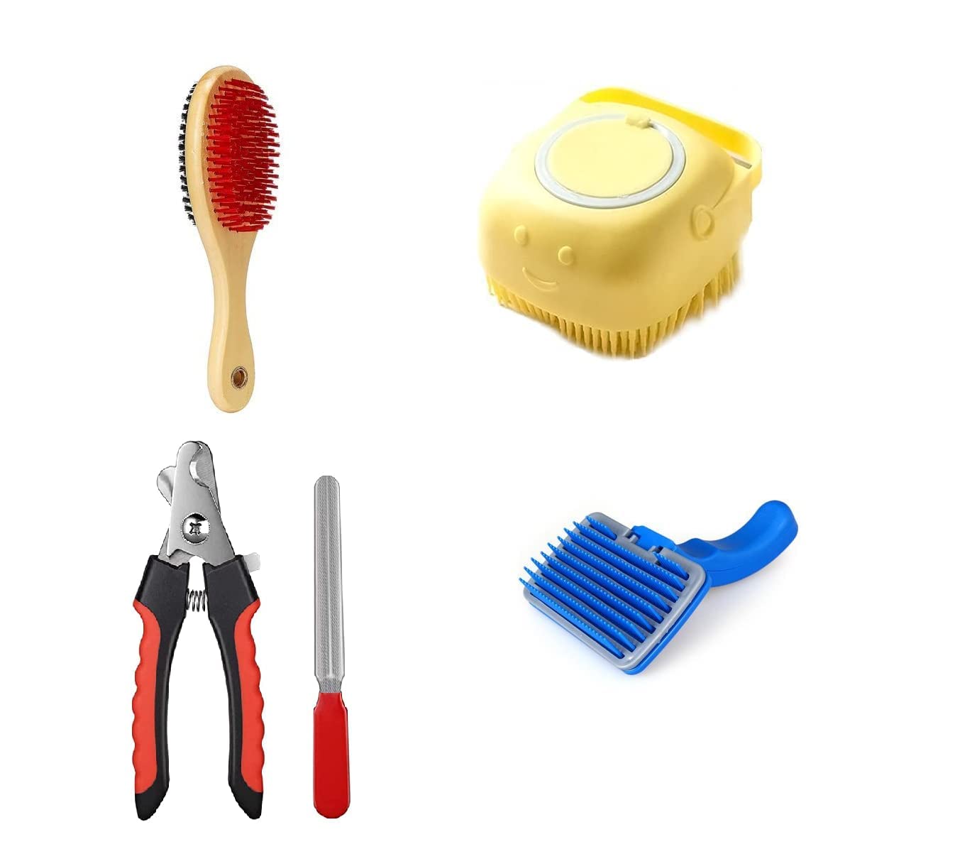PSK PET MART Dog Grooming Kit-Dog Nail Clippers with Filer+Dog Bathing sampoor+Dog Plastic Slicker Brush with Press Key for adult & puppy + Wooden Brush for Dog, Multicolor (GROOMIN KITS - 3) (B0C5JLTR7H) Amazon Price History, Amazon Price Tracker