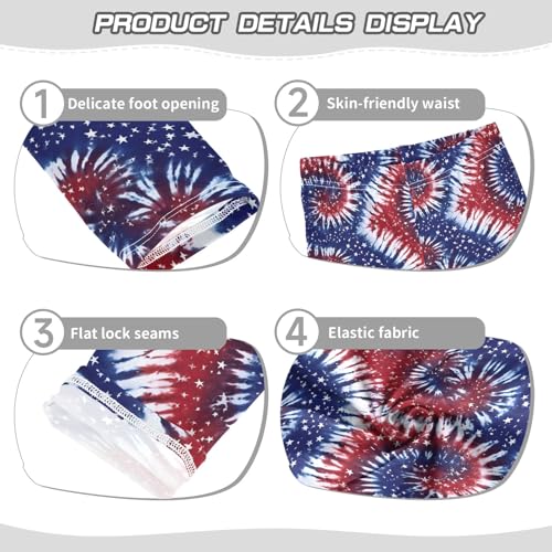 Girls' Athletic Leggings Ankle Length Yoga Dance Pants Kids Teen 4T Flag Tie Dye3