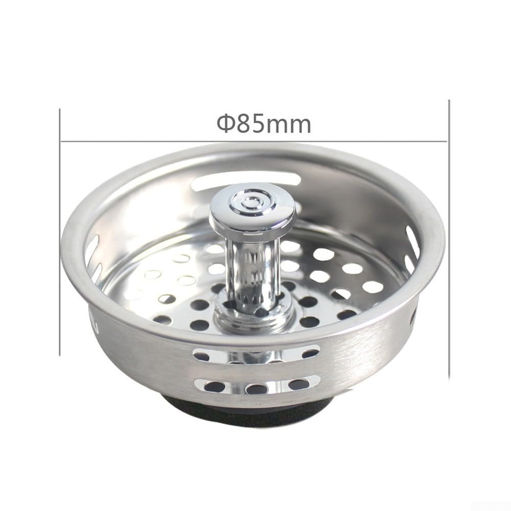 Tappo Per Lavello Universale In Acciaio Inox – Filtro Anti-Intasamento Per Cucina (Fori 71-85 Mm) - 3