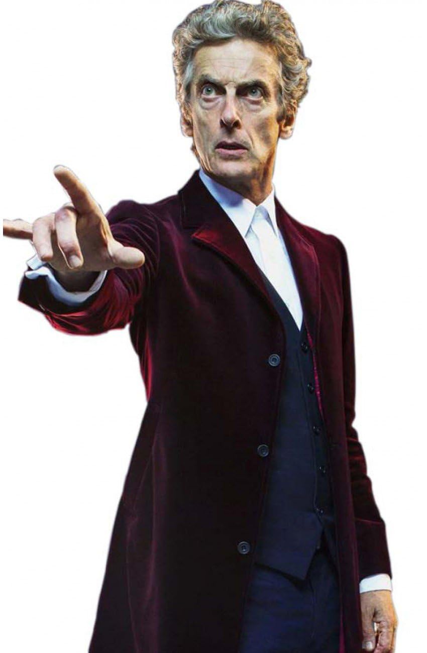 XAVIRIX Men's Doctor Brown Cotton 10th Dr. Who Gabardina Long Trench Coat Costume