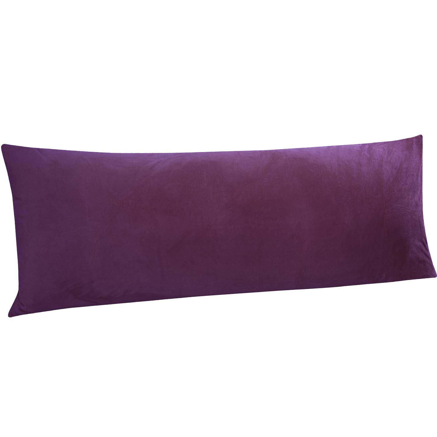 NTBAY Velvet Body Pillow Cover, 20 x 54, Zipper, Puple