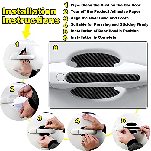 8 Pezzi Protettore Maniglia Porta Auto Adesivo