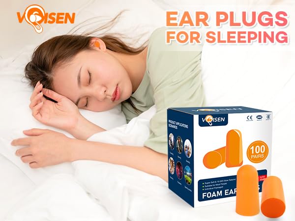 Image of VOISEN Ear Plugs,100 Pairs Ear Plug for Sleeping