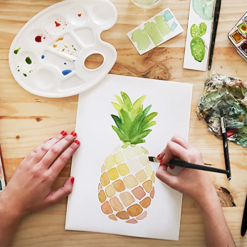 Sable Watercolor Brushes Professional, Fuumuui 8Pcs Kolinsky Sable Brush Set Variety Shapes With Flat, Round Pointed, Cat's Tongue Oval Wash Perfect For Watercolor Acrylic Gouache Inks Painting #TOP6