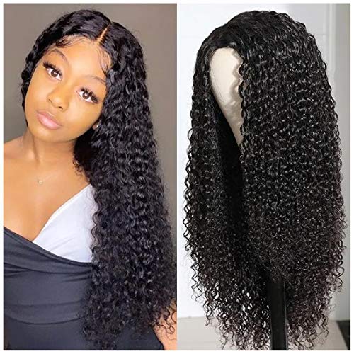 Beauty Forever Malaysian Curly Silk Base Fake Scalp Premade Wigs for Women,Malaysian Remy Human Hair Pu Silk Top Lace Wigs Side Part Wear and Go Wig 150% Density Natural Color 22 Inch