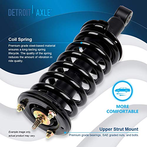 Image of Detroit Axle - 4WD Front Struts Rear Shocks for 2005-2015 Nissan Armada Complete 2 Front Struts with Coil Spring 2 Rear Shock Absorbers Replacement