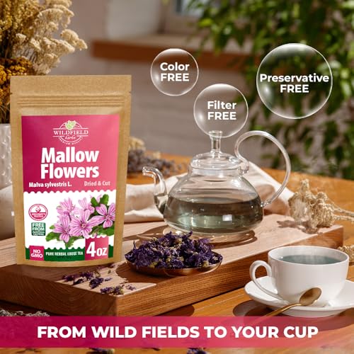 Image of 4 oz. Malva Tea Mallow Herb Mallow Flower Leaves Herbal Tea (Malva) - 113g Herb