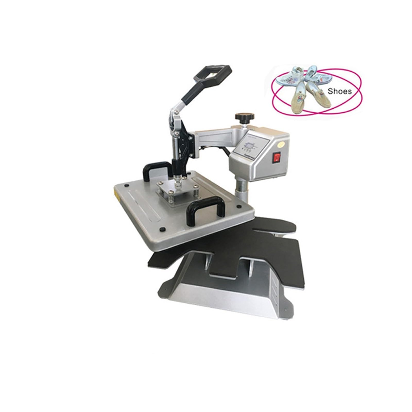 Stampa digitale a trasferimento, Macchina combinata for trasferimento di calore a sublimazione della pressa di calore 3 in 1 for maglietta/scarpe/custodia del telefono/calzini LOGO macchina for stampa