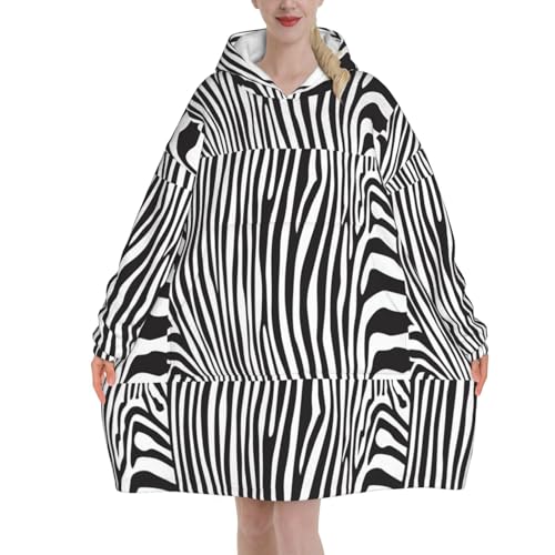 Sweat à capuche couverture en flanelle de qualité supérieure motif zèbre