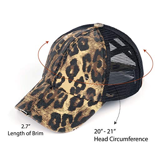 C.C Kids Criss-Cross Elastic Band Ponytail Caps Messy Buns Trucker Plain Baseball Cap (KIDS-BT-780)4